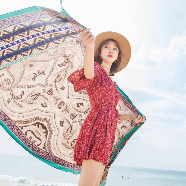 scarves fall joker scarf women shawl dual-purpose cotton and linen super beach travel sunscreen towel summer, Blue;gray
scarves fall joker scarf women shawl dual-purpose cotton and linen super beach travel sunscreen towel summer, Blue;gray