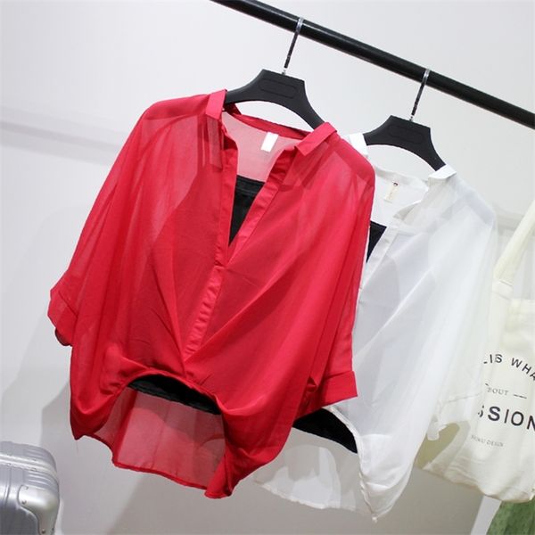 ladies 2021 two piece set leopard chiffon shirts summer half sleeve loose v-neck women casual blouse plus size striped, White
ladies 2021 two piece set leopard chiffon shirts summer half sleeve loose v-neck women casual blouse plus size striped, White