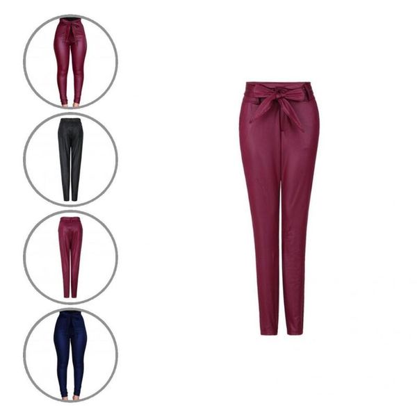 women's pants & capris excellent female slim pencil trousers decor skinny faux leather comfortable to wear, Black;white
women's pants & capris excellent female slim pencil trousers decor skinny faux leather comfortable to wear, Black;white