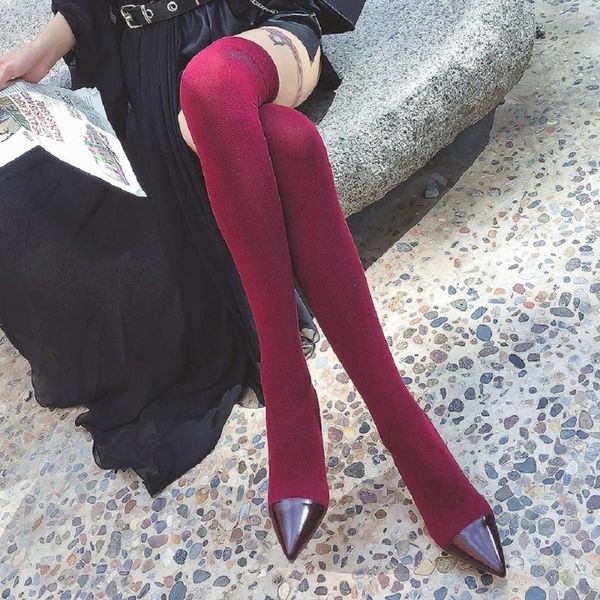 boots women spring elastic socks fashion pointed toe thin heels over-the-knee knitting long boot shoes woman botas de, Black
boots women spring elastic socks fashion pointed toe thin heels over-the-knee knitting long boot shoes woman botas de, Black