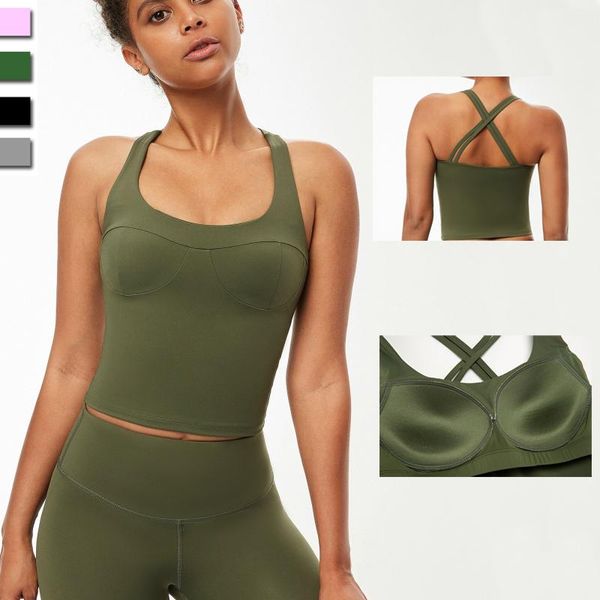 yoga outfit fitness women nude feel sports vest breathable running t-shirt gym bras workout shirt with chest pads
yoga outfit fitness women nude feel sports vest breathable running t-shirt gym bras workout shirt with chest pads