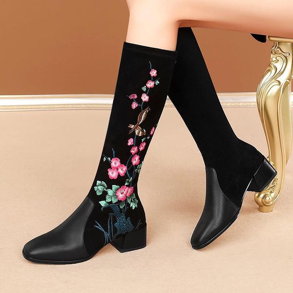 boots women 2021 winter stretch wedding bohemian embroidery fashion knee-high genuine leather warm shoes, Black
boots women 2021 winter stretch wedding bohemian embroidery fashion knee-high genuine leather warm shoes, Black