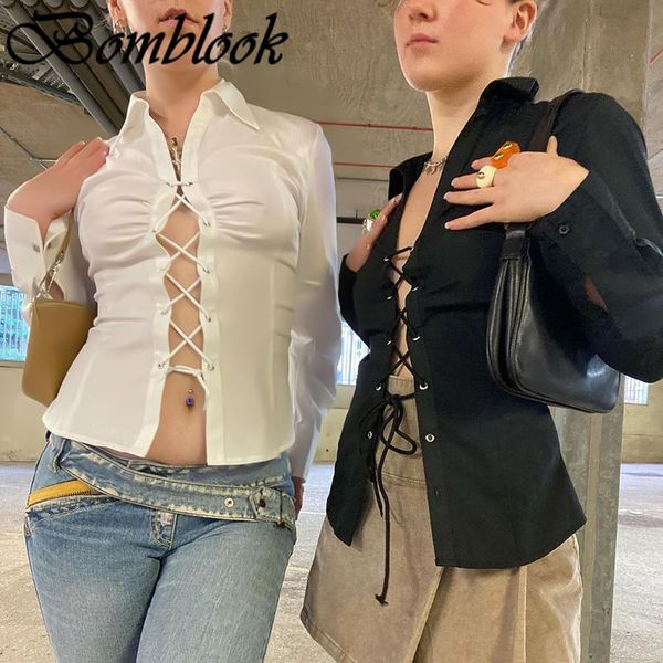 women's blouses & shirts bomblook casual fashion woman 2021 autumn solid turn down collar long sleeve lace up for female streetwears, White
women's blouses & shirts bomblook casual fashion woman 2021 autumn solid turn down collar long sleeve lace up for female streetwears, White