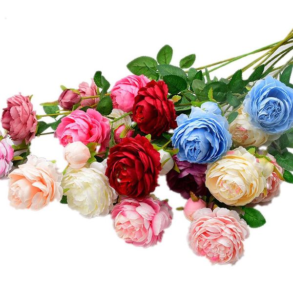 decorative flowers & wreaths artificial silk peony branch european fake soap flower bouquet for home el wedding mariage decor 3 heads with l 
decorative flowers & wreaths artificial silk peony branch european fake soap flower bouquet for home el wedding mariage decor 3 heads with l