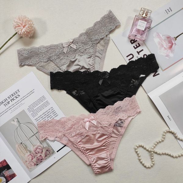 sp&city french romantic floral lace ee panties for women pearl luster underwear bow briefs solid woman lingerie thong, Black;pink
sp&city french romantic floral lace ee panties for women pearl luster underwear bow briefs solid woman lingerie thong, Black;pink