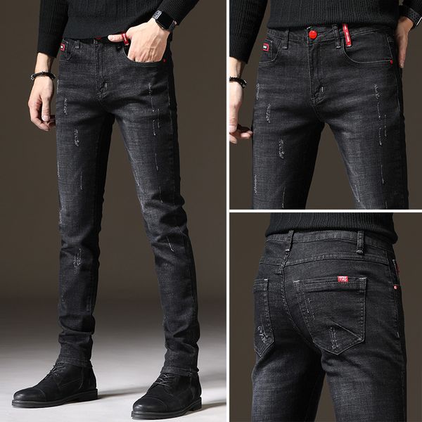 spring 2021 and autumn men's korean fashion brand jeans for young men, Blue