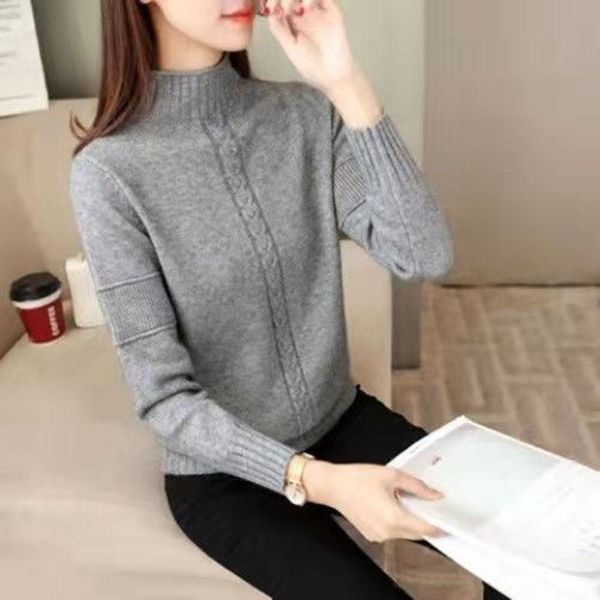 women's sweaters fashion half high neck pullover sweater women fall and winter loose thin solid color bottoming shirt thread blusa, White;black
women's sweaters fashion half high neck pullover sweater women fall and winter loose thin solid color bottoming shirt thread blusa, White;black