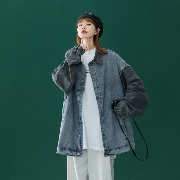 women's jackets women jacket spring and autumn denim casual loose coat korean patchwork street vintage plus size bomber, Black;brown
women's jackets women jacket spring and autumn denim casual loose coat korean patchwork street vintage plus size bomber, Black;brown