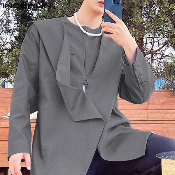 men's suits & blazers incerun 2021 korean style fashion personality suit solid colour blazer tailoring heavy handsome s-5xl, White;black
men's suits & blazers incerun 2021 korean style fashion personality suit solid colour blazer tailoring heavy handsome s-5xl, White;black