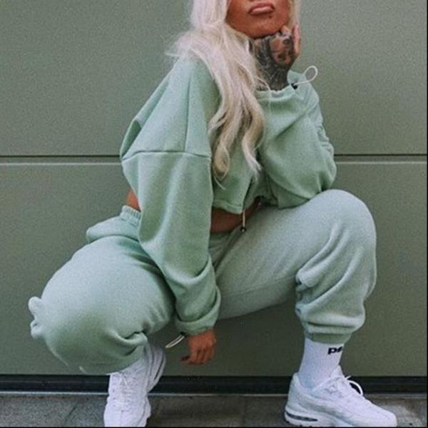 cropped women tracksuits for ladies drawstring 2 piece sets green sweatpants tracksuit autumn sports suits female jogging, Gray
cropped women tracksuits for ladies drawstring 2 piece sets green sweatpants tracksuit autumn sports suits female jogging, Gray