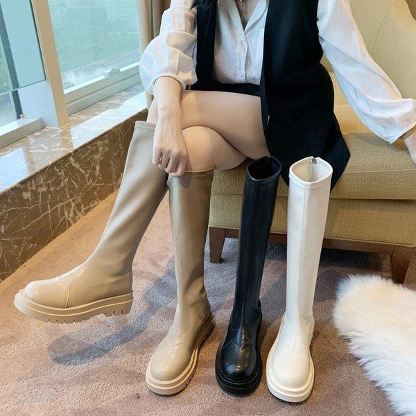 women knee-high thigh high boots round toe pu leather waterproof zipper slip-on non-slip female comfortable, Black
women knee-high thigh high boots round toe pu leather waterproof zipper slip-on non-slip female comfortable, Black