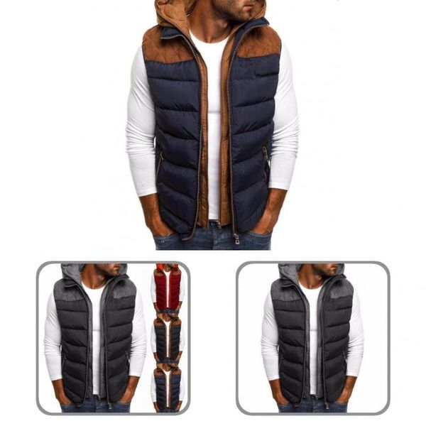 men's vests down vest soft zipper keep warm hooded coat universal winter, Black;white
men's vests down vest soft zipper keep warm hooded coat universal winter, Black;white