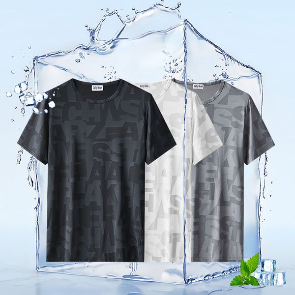 men's t shirts short t-shirt summer ice thin round neck sleeve loose breathable leisure sports running suit, White;black
men's t shirts short t-shirt summer ice thin round neck sleeve loose breathable leisure sports running suit, White;black