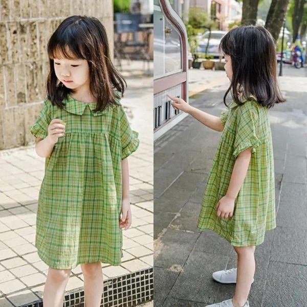 kids cute green cotton short sleeve dress for girls korean style plaid princess 2-13 years children's clothing girl's dresses, Red;yellow
kids cute green cotton short sleeve dress for girls korean style plaid princess 2-13 years children's clothing girl's dresses, Red;yellow