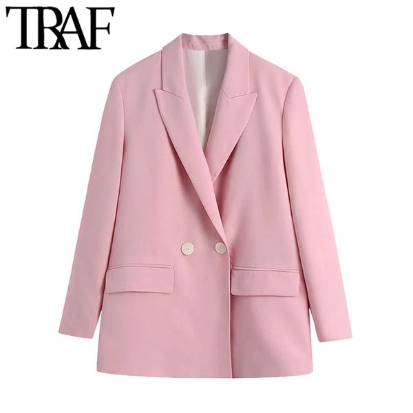 traf women fashion double breasted loose fitting blazers vintage long sleeve pockets female outerwear chic veste femme 210415, Black;brown
traf women fashion double breasted loose fitting blazers vintage long sleeve pockets female outerwear chic veste femme 210415, Black;brown
