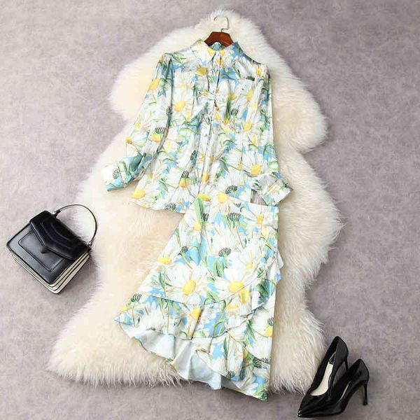 two piece dress spring long sleeve peter pan neck floral print single-breasted blouse + ruffle asymmetry skirt suits 2 s set lf2511886 w107, White
two piece dress spring long sleeve peter pan neck floral print single-breasted blouse + ruffle asymmetry skirt suits 2 s set lf2511886 w107, White