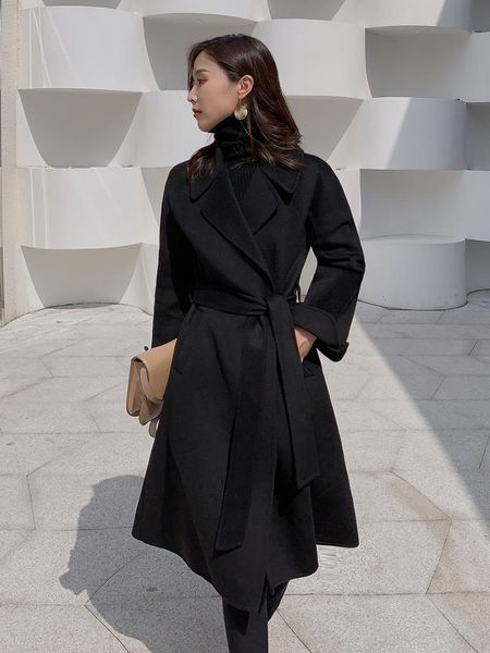 women's wool & blends black double-sided cashmere coat women 2021 korean high-end medium and long hepburn tweed
women's wool & blends black double-sided cashmere coat women 2021 korean high-end medium and long hepburn tweed