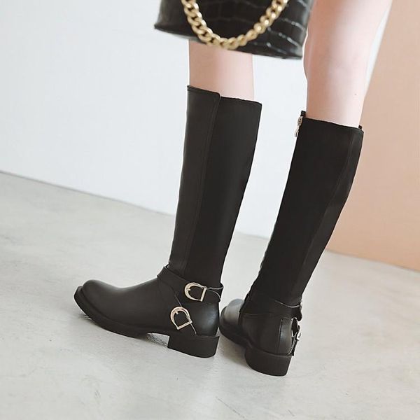 boots oversized -15 thigh high knee over the women ladies belt buckle side zipper stitching, Black
boots oversized -15 thigh high knee over the women ladies belt buckle side zipper stitching, Black
