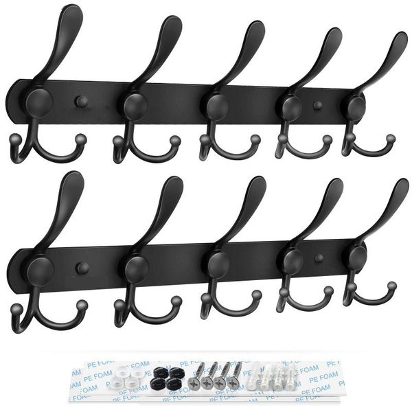 hooks & rails coat rack wall mounted 5 tri heavy duty stainless steel metal hook rail for hat towel purse multiple function
hooks & rails coat rack wall mounted 5 tri heavy duty stainless steel metal hook rail for hat towel purse multiple function