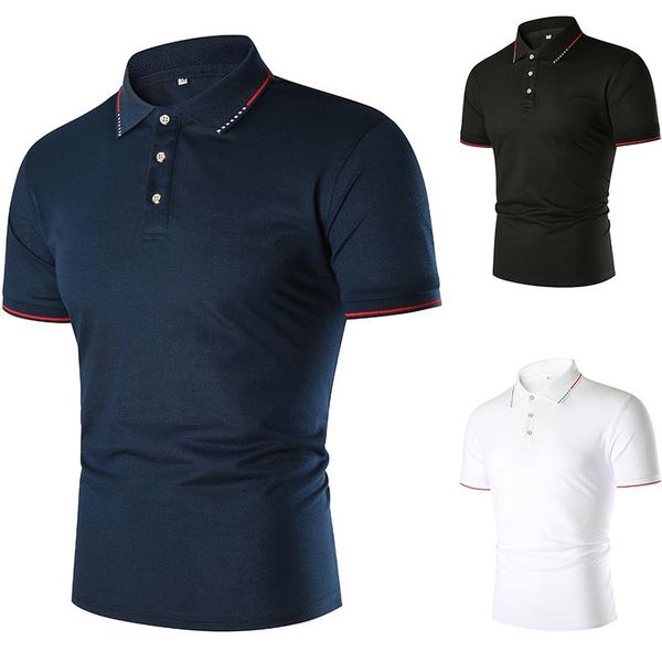 men's polos shirt 2021 summer solid color neckline cuff stripe design casual matching short-sleeved, White;black
men's polos shirt 2021 summer solid color neckline cuff stripe design casual matching short-sleeved, White;black
