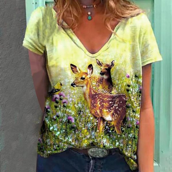 women summer t-shirt ladies plus size 3d animal print t shirt loose v-neck short sleeve casual tee #t2g women's, White
women summer t-shirt ladies plus size 3d animal print t shirt loose v-neck short sleeve casual tee #t2g women's, White
