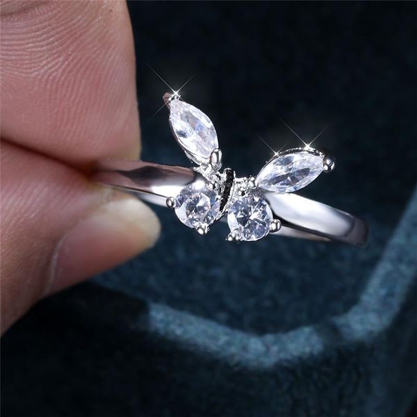 wedding rings simple female crystal butterfly thin ring luxury silver color for women dainty white zircon stone engagement, Slivery;golden
wedding rings simple female crystal butterfly thin ring luxury silver color for women dainty white zircon stone engagement, Slivery;golden