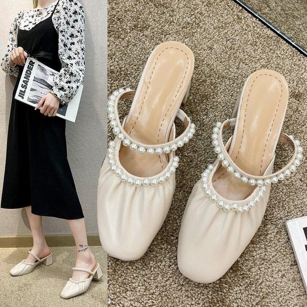 slippers women 2021 summer cover toe pearls leather mules beading low heels slides white zapatos de mujer, Black
slippers women 2021 summer cover toe pearls leather mules beading low heels slides white zapatos de mujer, Black