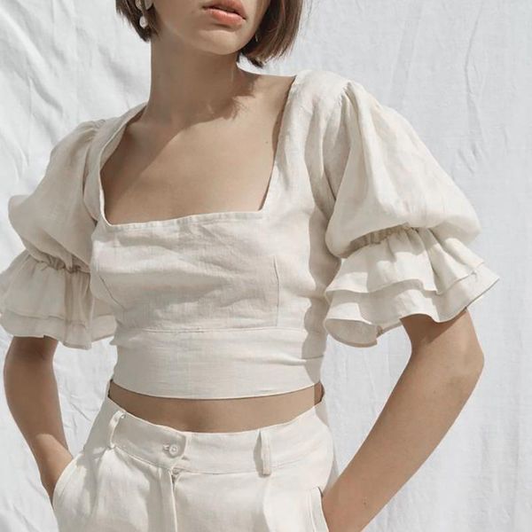 women's blouses & shirts summer women short square collar backless bow lace up ruffle shirt, White
women's blouses & shirts summer women short square collar backless bow lace up ruffle shirt, White