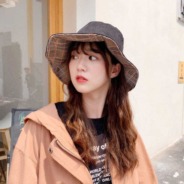 net red fisherman hat female autumn winter lattice double-sided summer korean version versatile tide sunscreen sun basin, Blue;gray
net red fisherman hat female autumn winter lattice double-sided summer korean version versatile tide sunscreen sun basin, Blue;gray
