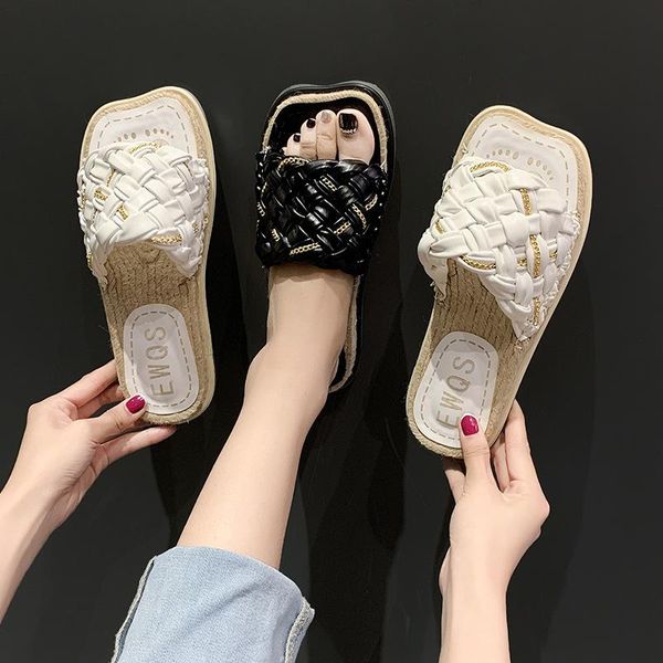 slippers weaving sweet flats women's sandals fashion leisure summer shoes for women braided vacation beach anti-slip, Black
slippers weaving sweet flats women's sandals fashion leisure summer shoes for women braided vacation beach anti-slip, Black