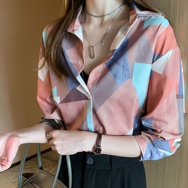 women print blouse spring summer chiffon shirts casual oversize button up fashionable office lady wild 210603, White
women print blouse spring summer chiffon shirts casual oversize button up fashionable office lady wild 210603, White