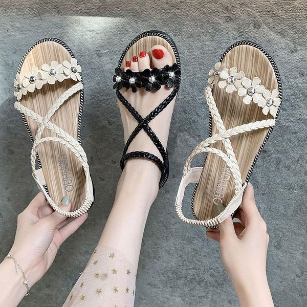 sandals straps women's low shoes 2021 summer suit female beige clear heels low-heeled flat gladiator elastic band girls co, Black
sandals straps women's low shoes 2021 summer suit female beige clear heels low-heeled flat gladiator elastic band girls co, Black