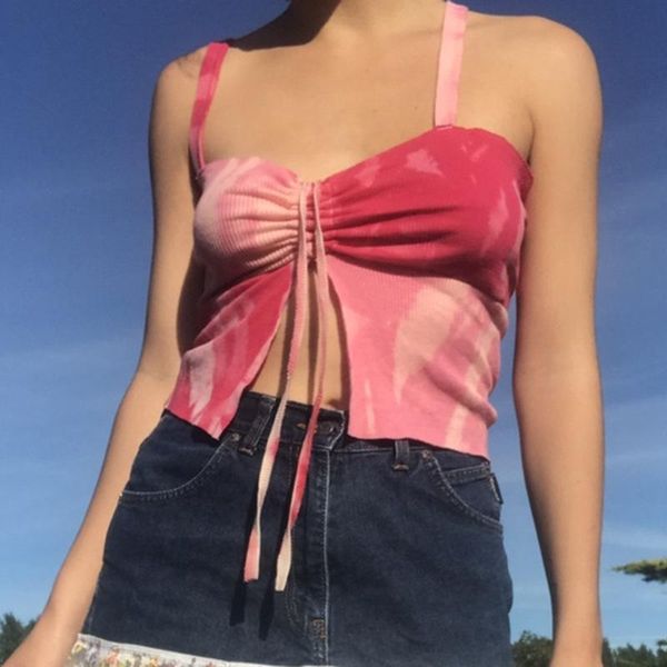 women's tanks & camis 2021 summer crop alternative clothing high streetwear tie dye drawstring slit camisole y2k aesthetic grunge, White
women's tanks & camis 2021 summer crop alternative clothing high streetwear tie dye drawstring slit camisole y2k aesthetic grunge, White