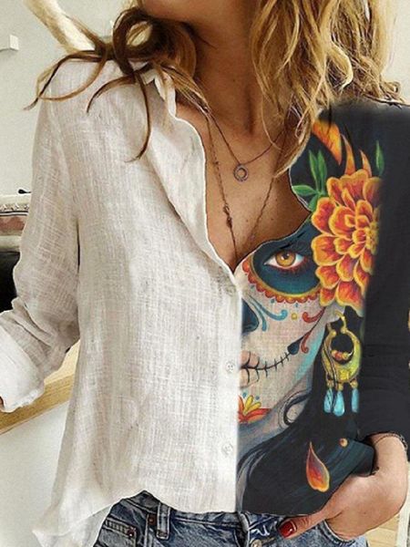 women's blouses & shirts turn down collar long sleeve blouse women elegant print autumn casual office button couples t-shirt summer, White
women's blouses & shirts turn down collar long sleeve blouse women elegant print autumn casual office button couples t-shirt summer, White