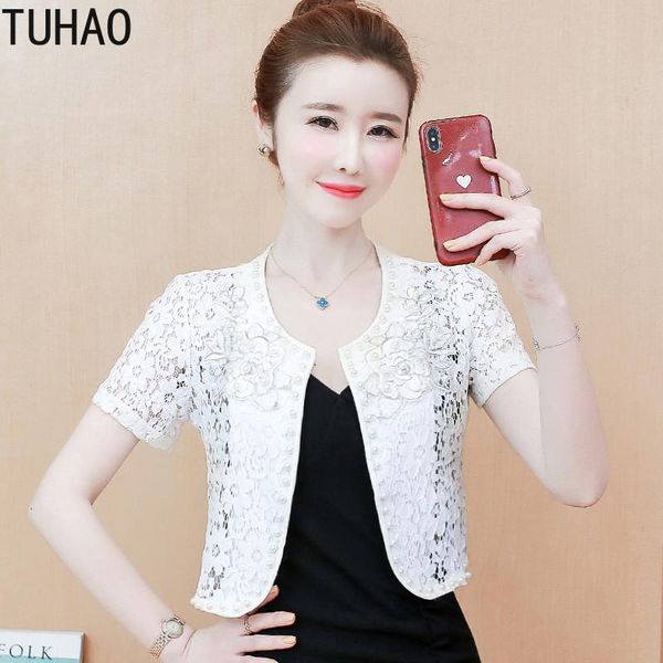 female black white lace blouse coat women 2021 summer shirt beading hollow out blouses large size 3xl 4xl wm03 women's jackets, Black;brown
female black white lace blouse coat women 2021 summer shirt beading hollow out blouses large size 3xl 4xl wm03 women's jackets, Black;brown