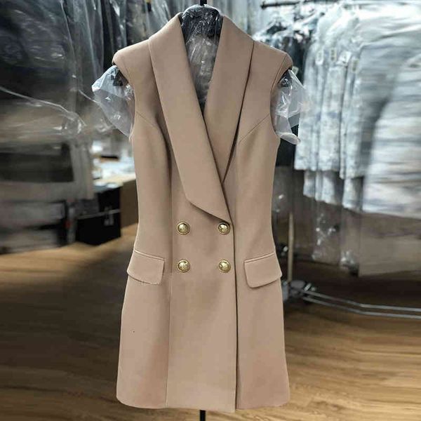 dress high street runway 2021 er of female designer without sleeves lion double buttons breasted engraved collar, Black;gray
dress high street runway 2021 er of female designer without sleeves lion double buttons breasted engraved collar, Black;gray