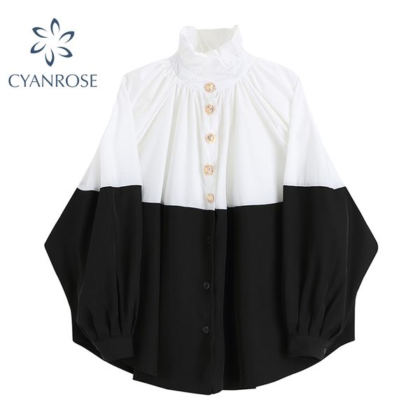 stand collar french retro blouses women loose single breasted spliced elegant shirts female summer long sleeve 210417, White
stand collar french retro blouses women loose single breasted spliced elegant shirts female summer long sleeve 210417, White