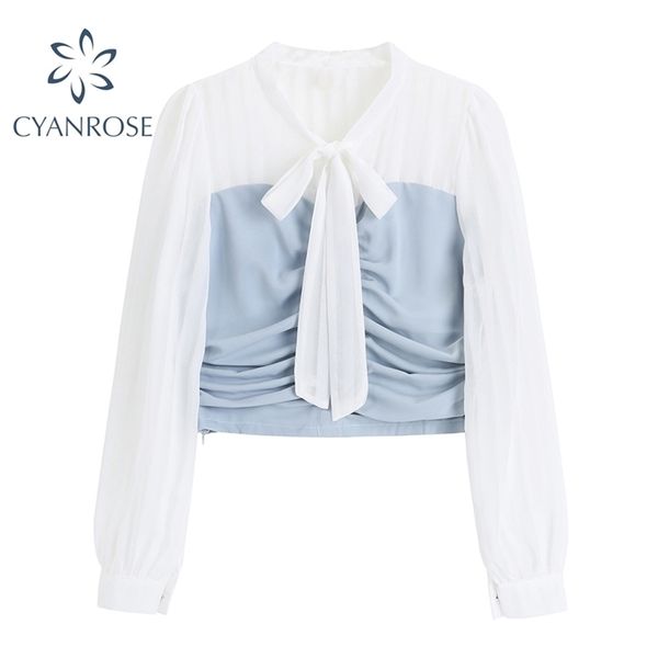 vintage draped crop blouses women's korean style lace up bow collar wrinkled shirts office ladies long sleeve ol short 210515, White
vintage draped crop blouses women's korean style lace up bow collar wrinkled shirts office ladies long sleeve ol short 210515, White