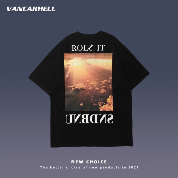 tee polo ins american sunset cloud print vibe style short sleeve t-shirt gaojiechao brand loose men's half shirt, White;black
tee polo ins american sunset cloud print vibe style short sleeve t-shirt gaojiechao brand loose men's half shirt, White;black