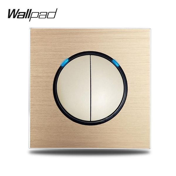 smart home control wallpad gold l6 2 gang double light switch 1 way brushed aluminum plate push return button with blue led indicator
smart home control wallpad gold l6 2 gang double light switch 1 way brushed aluminum plate push return button with blue led indicator