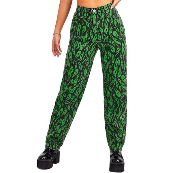 green printed high waist straight casual jeans women 2021 spring fashion streetwear wide leg pants lady denim trousers women's, Blue
green printed high waist straight casual jeans women 2021 spring fashion streetwear wide leg pants lady denim trousers women's, Blue