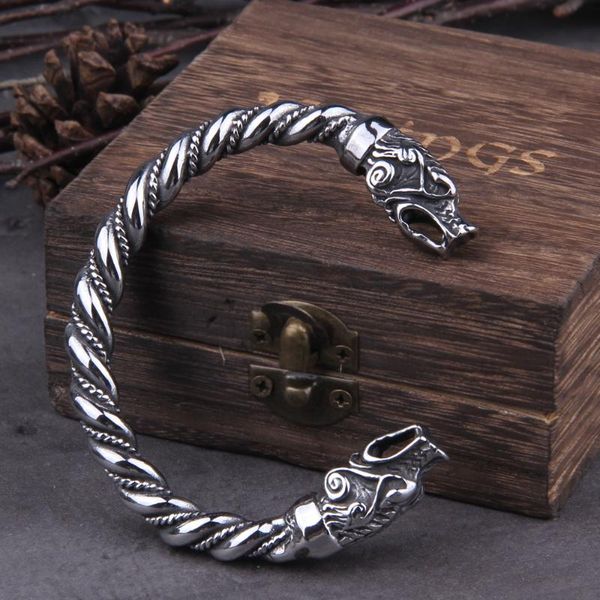 link, chain stainless steel nordic viking norse dragon bracelet adjustable men wristband cuff bracelets with wooden box, Black
link, chain stainless steel nordic viking norse dragon bracelet adjustable men wristband cuff bracelets with wooden box, Black