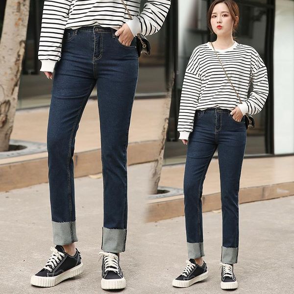 women's jeans women denim design casual fashion brand pants high-elastic curly straight xl-5xl large size four season, Blue 
women's jeans women denim design casual fashion brand pants high-elastic curly straight xl-5xl large size four season, Blue