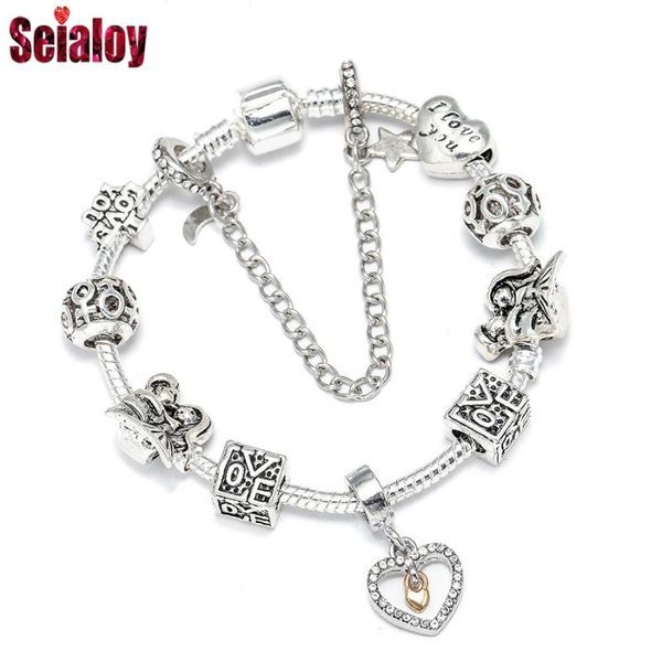 seialoy silver color boy girl couple love beaded shiny heart charm bracelets for women men original star moon jewelry gift, Golden;silver
seialoy silver color boy girl couple love beaded shiny heart charm bracelets for women men original star moon jewelry gift, Golden;silver