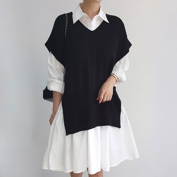 elegant gentle solid color wild single-breasted lantern sleeve doll shirt dress + split knitted vest summer 16f1301 210510, Black;gray
elegant gentle solid color wild single-breasted lantern sleeve doll shirt dress + split knitted vest summer 16f1301 210510, Black;gray