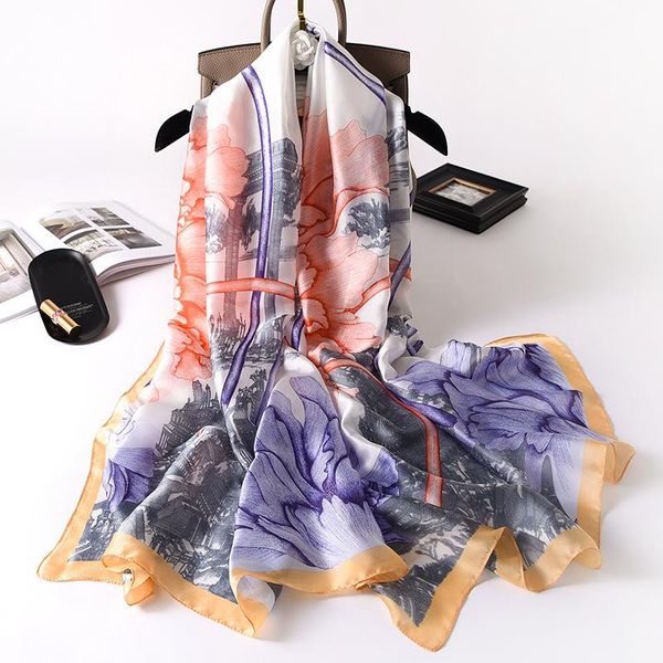 scarves summer women silk scarf beach hijab shawls and wraps 2021 flower print female foulard echarpe designer bandana, Blue;gray
scarves summer women silk scarf beach hijab shawls and wraps 2021 flower print female foulard echarpe designer bandana, Blue;gray