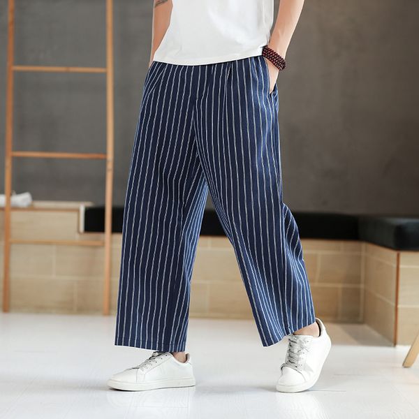 plus size men summer fashion trousers linen style loose casual breathable outdoor striped pants sportswear casual straight pants, Black
plus size men summer fashion trousers linen style loose casual breathable outdoor striped pants sportswear casual straight pants, Black