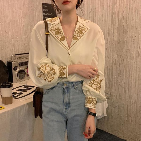 comelretro women loose embroidery all match chic 2021 vintage gentle stylish blouse elegance female shirts women's blouses &, White
comelretro women loose embroidery all match chic 2021 vintage gentle stylish blouse elegance female shirts women's blouses &, White