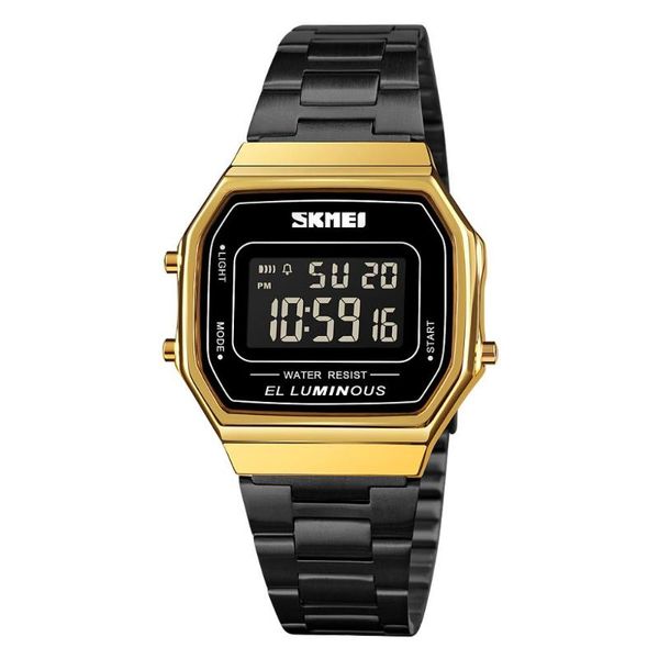 trend square men electronic watch sport waterproof led stainless steel 12/24 hour gold black male digital wristwatch 1647 wristwatches, Slivery;brown
trend square men electronic watch sport waterproof led stainless steel 12/24 hour gold black male digital wristwatch 1647 wristwatches, Slivery;brown