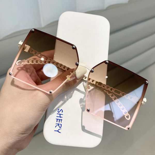 sunglasses fashion glasses designer sun glass custom oversized square shades women frameless 2021, White;black
sunglasses fashion glasses designer sun glass custom oversized square shades women frameless 2021, White;black
